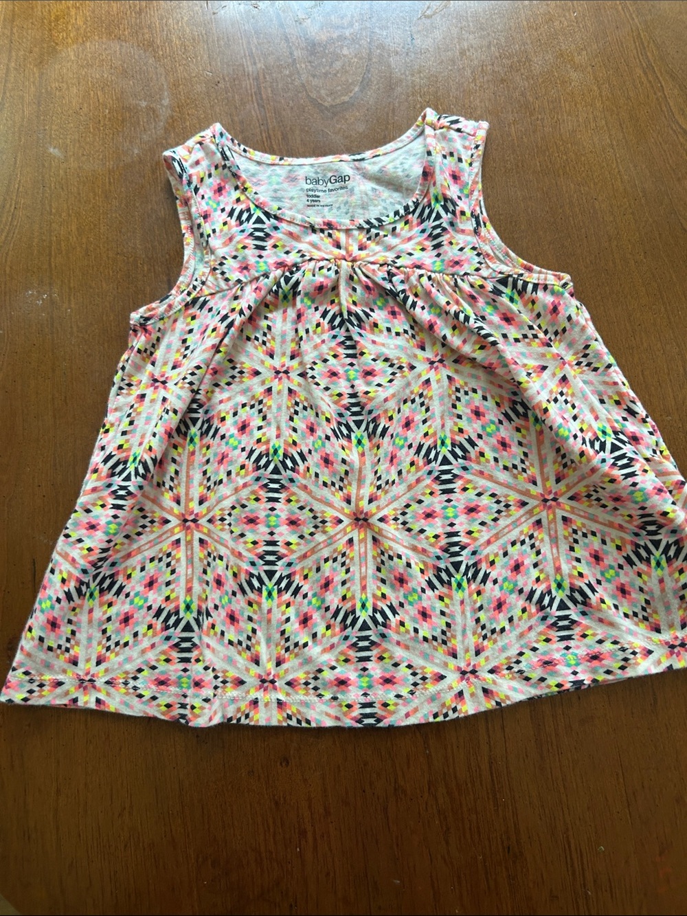 GAP Baby Multicolor Geometric Tank Top - Pink, Yellow, Green, Black
